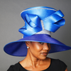 OE0028-Shades of blue satin dress hat