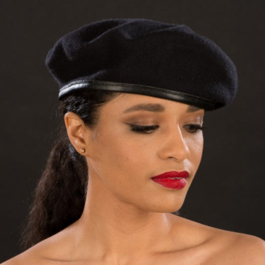 BW9042-Black beret hats for women - SHENOR COLLECTIONS