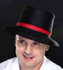 red and black dress hat for men