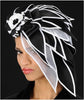 BW1071-Silk leaf fascinator with flower - SHENOR COLLECTIONS
