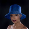 UF6021-Royal blue horse hair ladies fashion hat