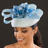 NA1070-Ladies wedding fascinator hat in blue - SHENOR COLLECTIONS