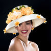 NA0641- Ladeis cream dress hat with flowers