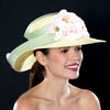 NA1073- Ladies pink flower dress hat.