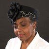 BW9041-Black dress hats for women - SHENOR COLLECTIONS