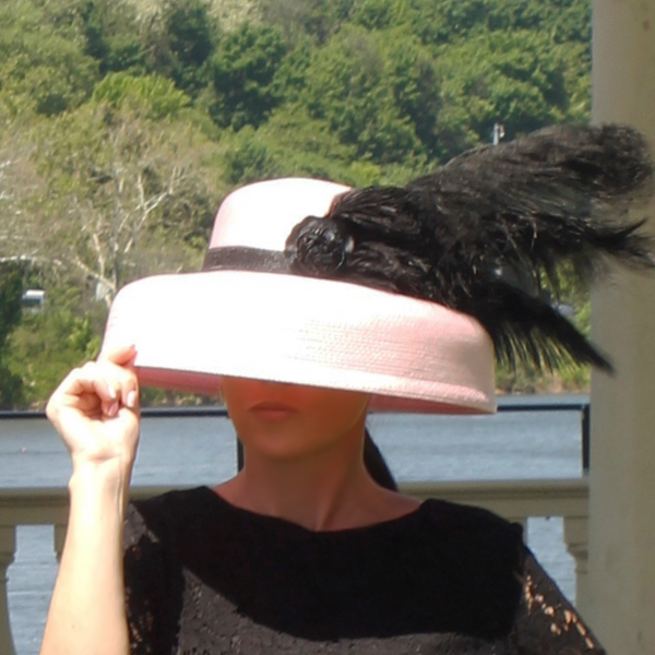 pink and black classy ladies dress hats-wedding hats