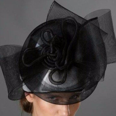 SS9001-Black and white ladies hats for kentucky derby - SHENOR COLLECTIONS
