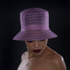 UF6023- Lavender horse hair dress hat for women