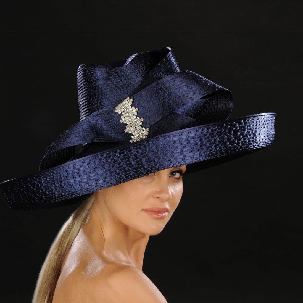 NA1061- Elegant wide brim ladies dress hat - SHENOR COLLECTIONS