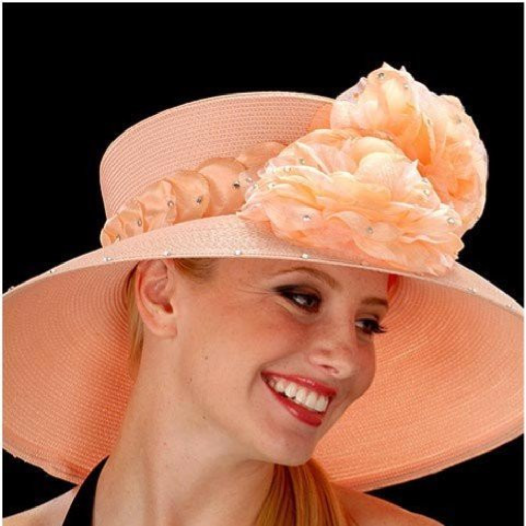 peach dress hats for ladies
