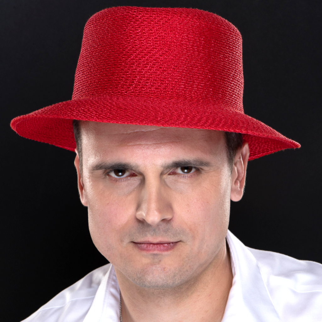 M1710- Red fedora for men