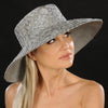 SG5031-Silver wide brim ladies dress hat - SHENOR COLLECTIONS
