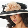 BW6675-Classy church dress hat with flowers - SHENOR COLLECTIONS