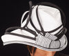 BW0768-White/black ladies straw hat - SHENOR COLLECTIONS