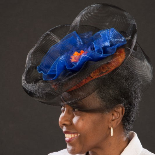 F6036-Ladies horse hair fascinator - SHENOR COLLECTIONS